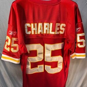 Reebok On Field Kansas City Chiefs Jamaal Charles Red Jersey - Size 50